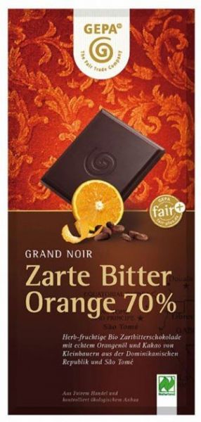 GEPA Ekologisk choklad mjuk bitter apelsin